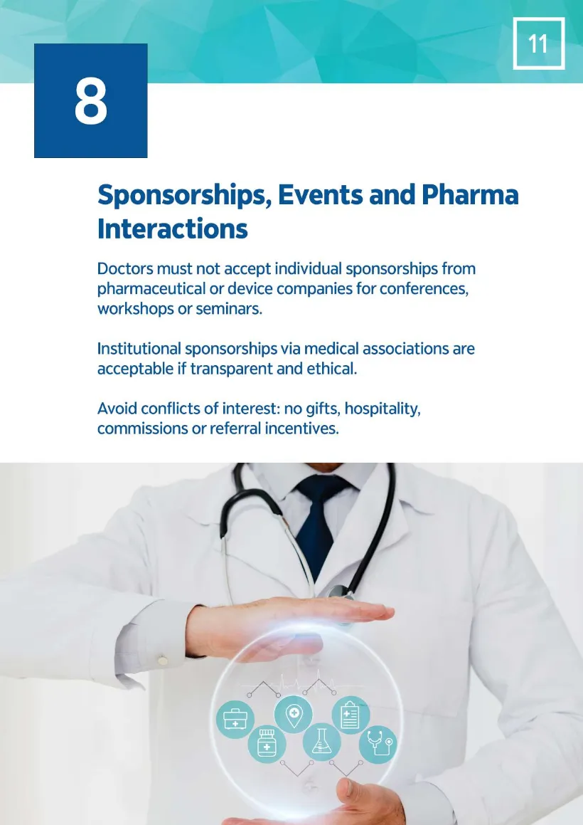 Rules Before Reach, June 2025 edition, page 14 of 19: 8. Sponsorships, events and pharma interactions