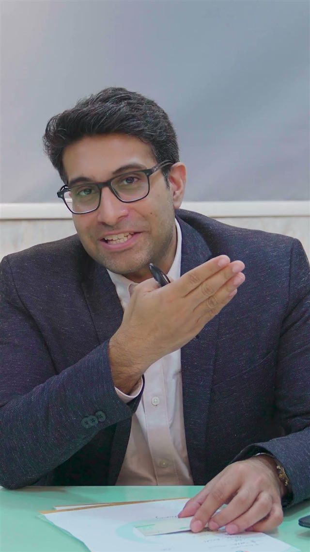 Dr. Nikhil Sharma speaking to camera in a Medmatis client story video